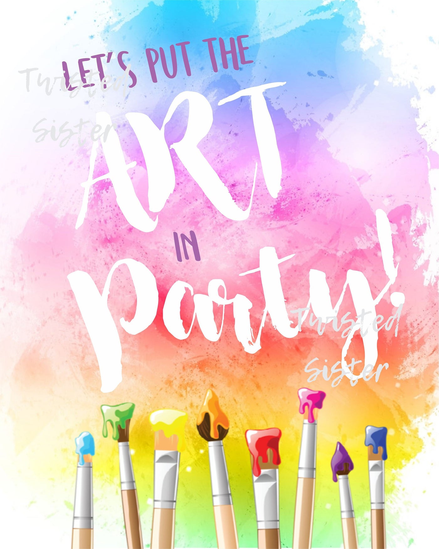 Paint Party Decor, Art Party Decorations, Paint Party Sign, Art Birthday Party, Art Party Decor, Watercolor Paint Party, Art Paint Party