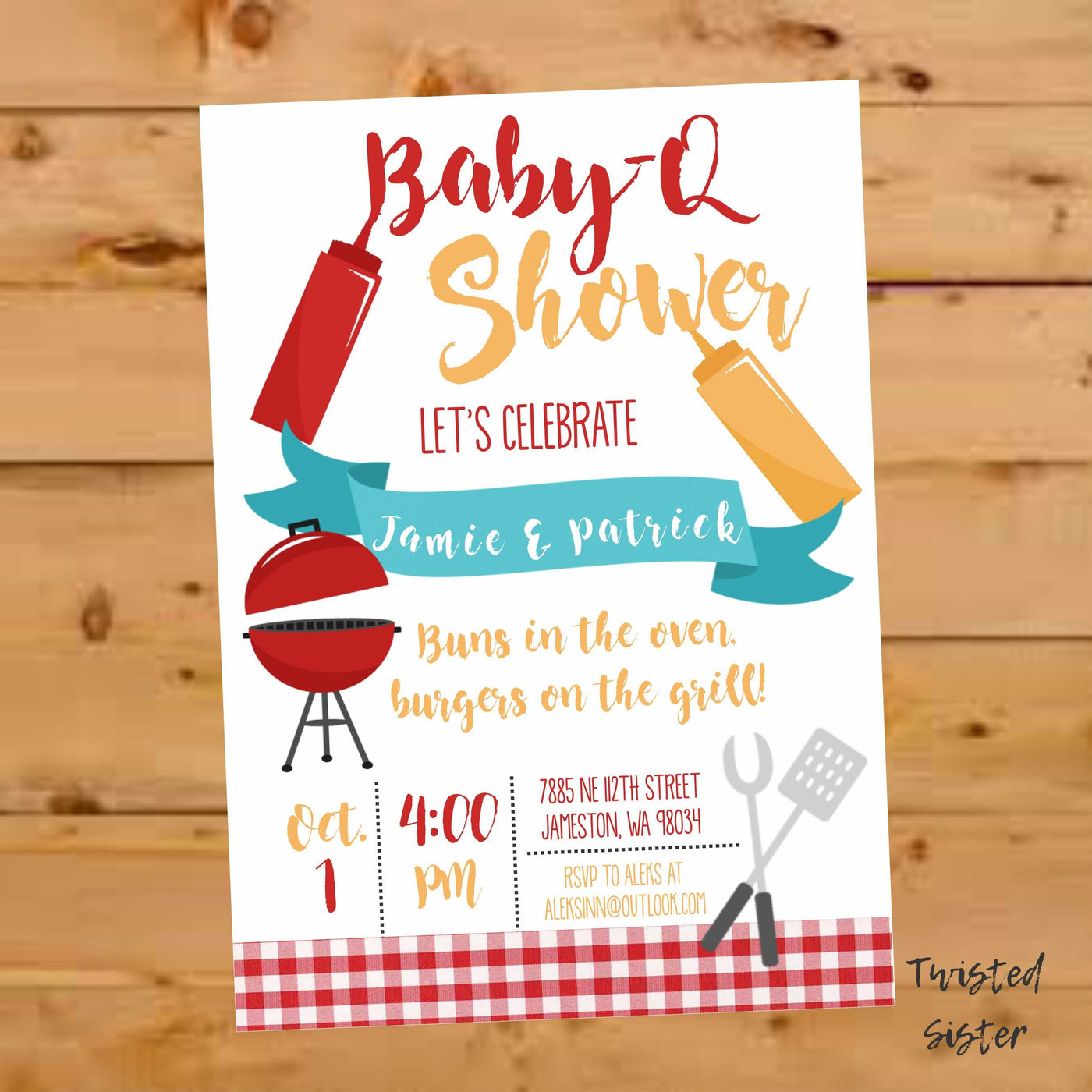 BBQ invitation baby, Co Ed baby shower invitation, co ed baby shower invite, BabyQ Shower, BBQ Invite, BBQ Invitation, I Do bbq, BabyQ Party