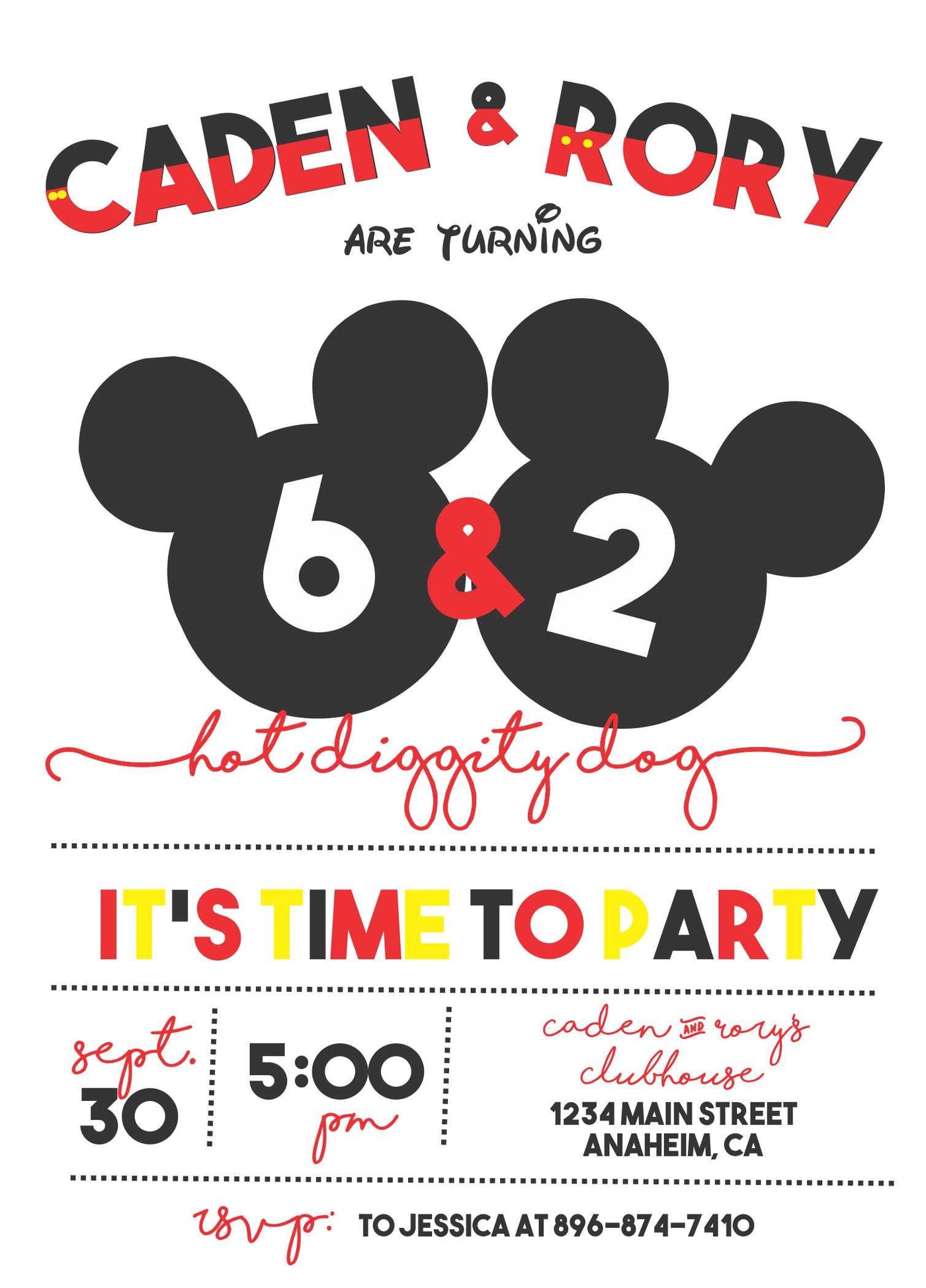 Mickey Mouse Birthday Invite