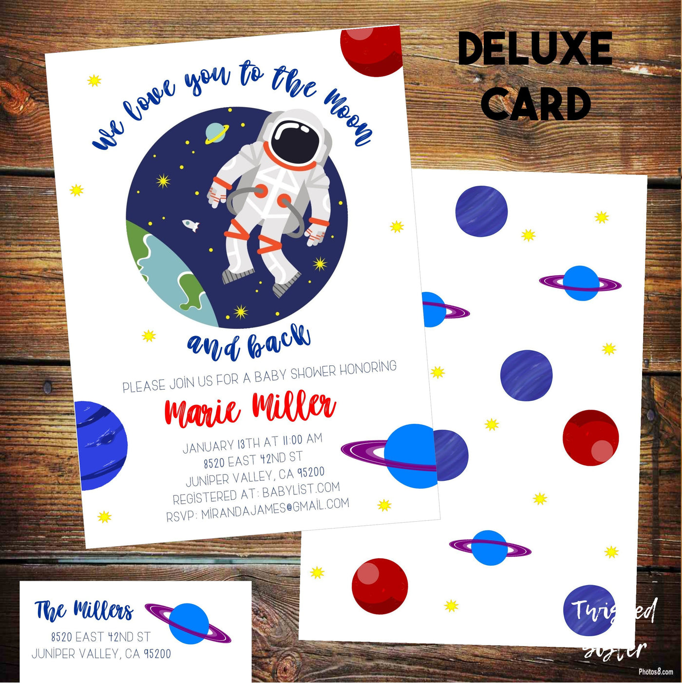 Space Baby Shower Invitation - Main Image