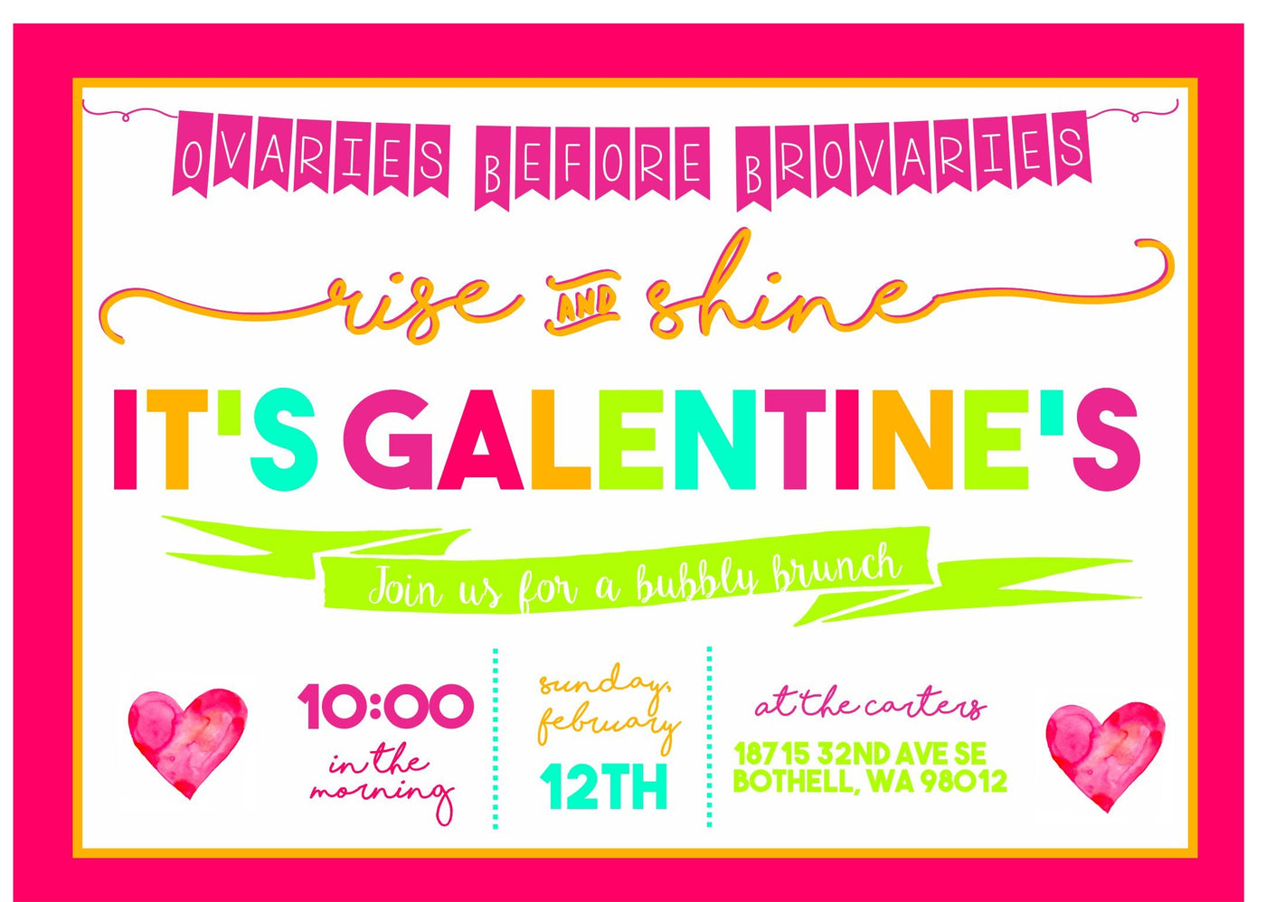 Galentine's Invite, Galentines Invitation, Valentine's Invite, Galentines Day, Galentines Day Card, Galentines day party, Valentines Brunch
