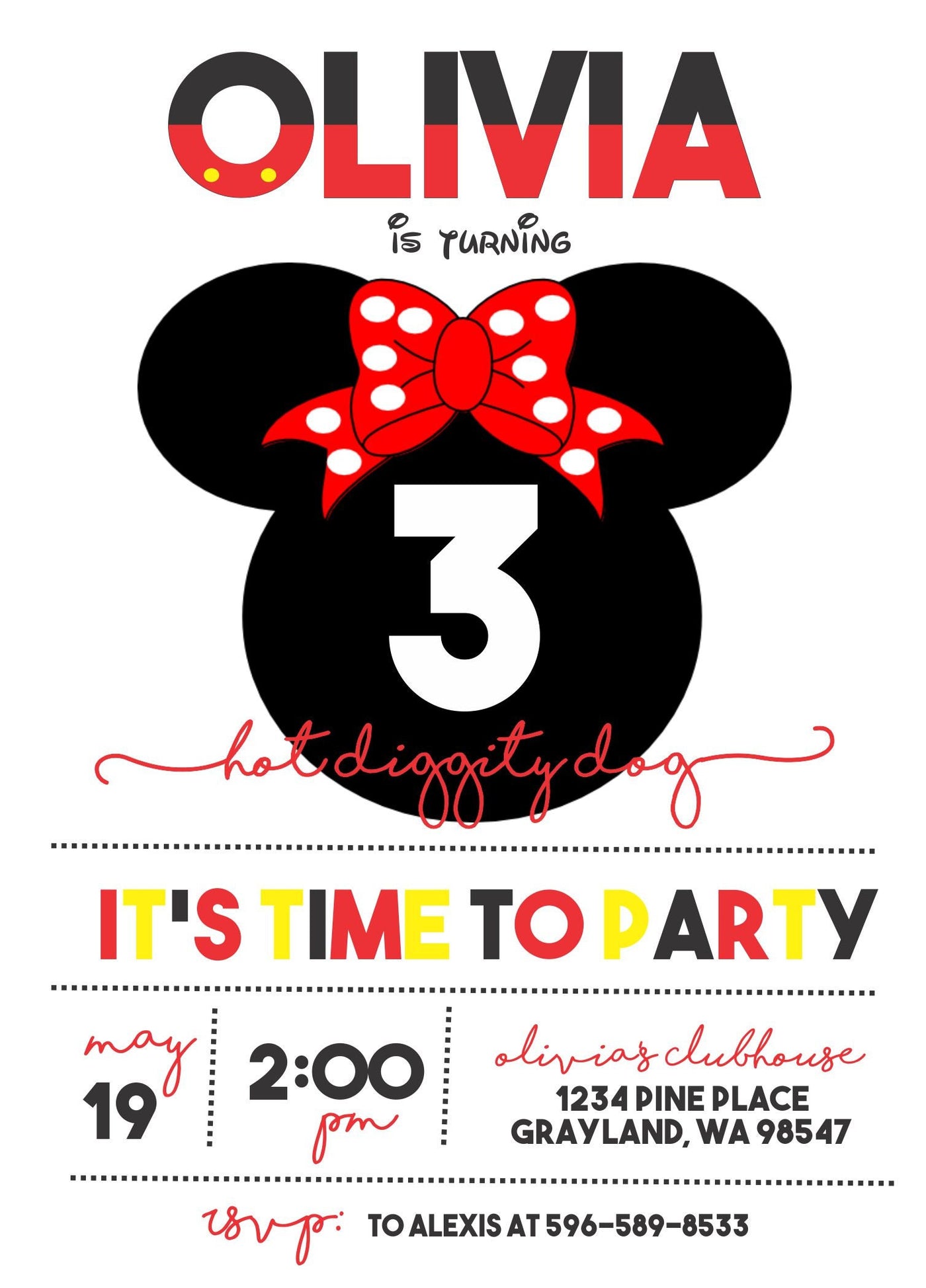 Mickey Mouse Birthday Invite