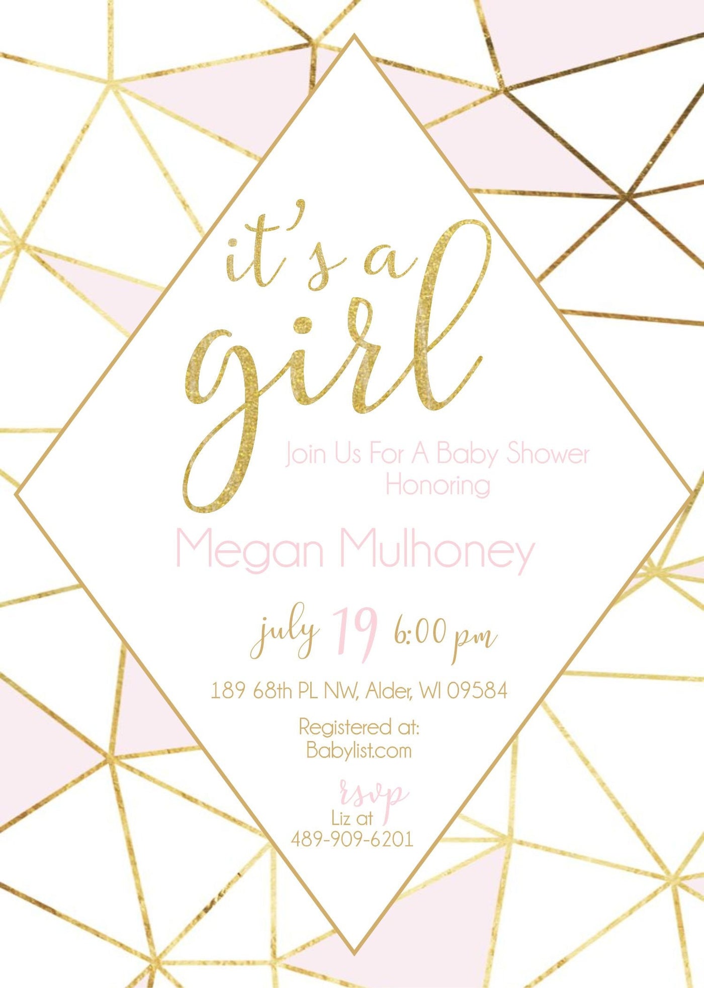 13th Birthday  Invitations, Thirteenth Birthday, 13th birthday girl, Sweet 16 invites, teen birthday invitations girl, geometric invitation