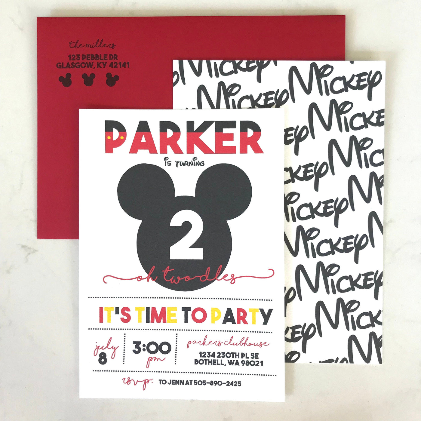 Mickey Mouse Birthday Invite