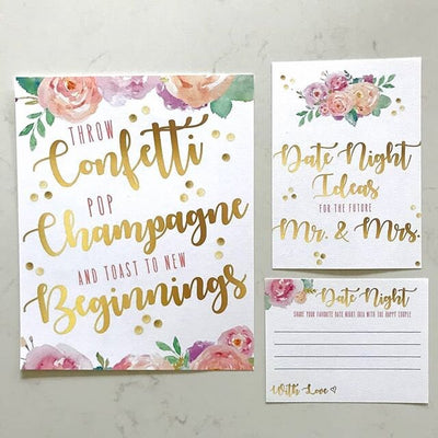 Bubbly Bridal Shower Decorations, Bubbles and Brunch Decor, Floral Bridal Shower Sign, Confetti, Champagne, Mimosa Bar Sign, Watercolor