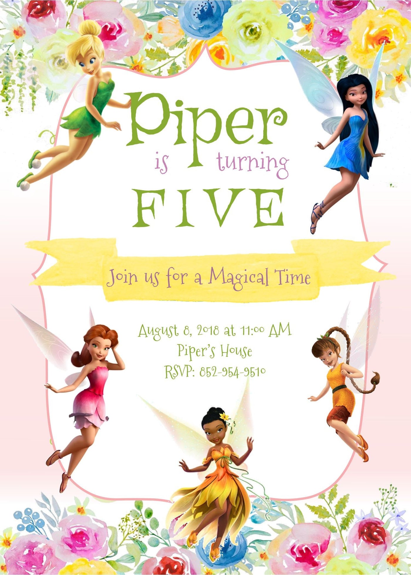 Tinkerbell Birthday Invitation