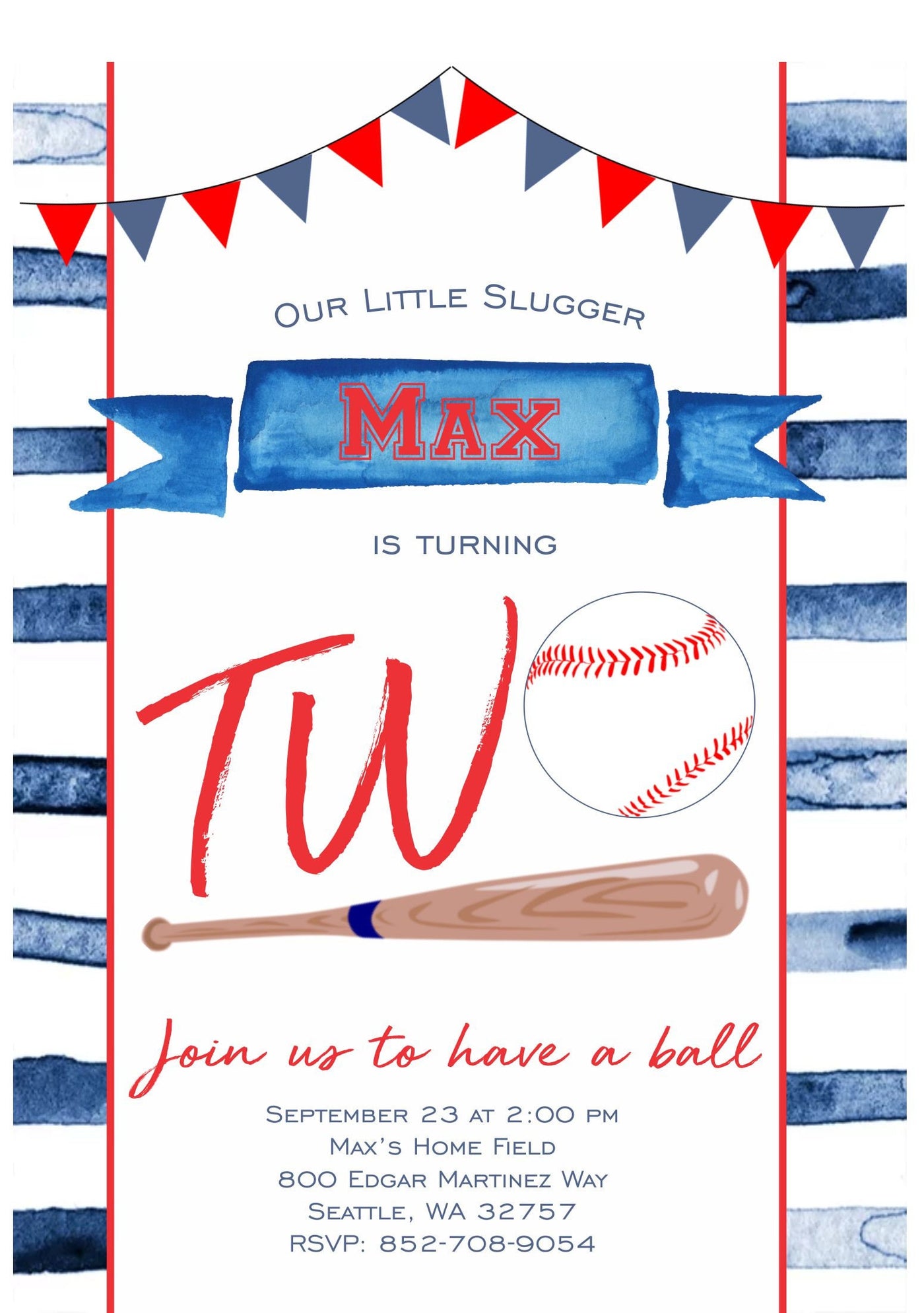 First Birthday Invitation, Baseball Invitation, Baseball Invite, Baseball Birthday Invite, Baseball 2nd Birthday, Baseball First Birthday