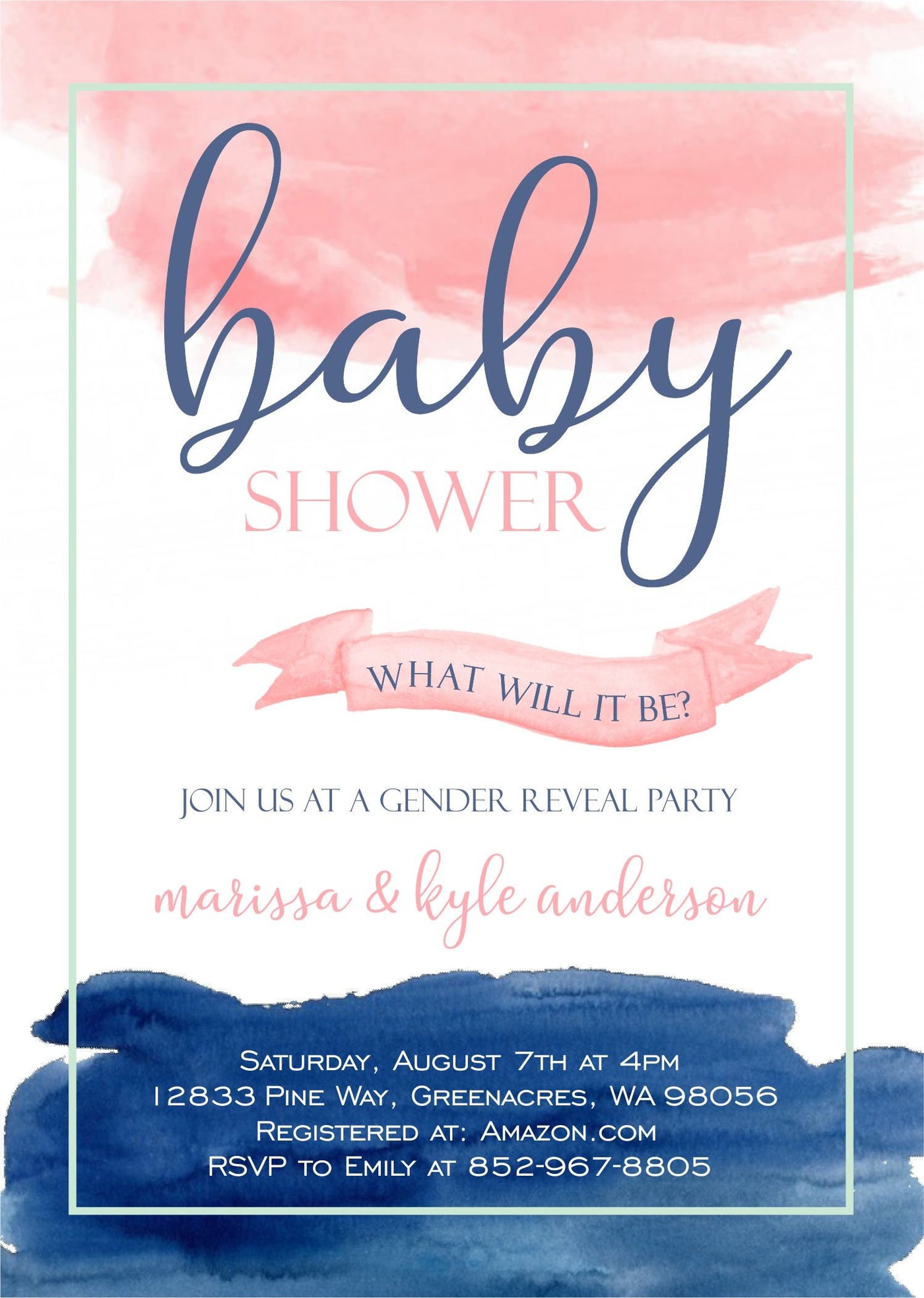 Gender Reveal Invitation