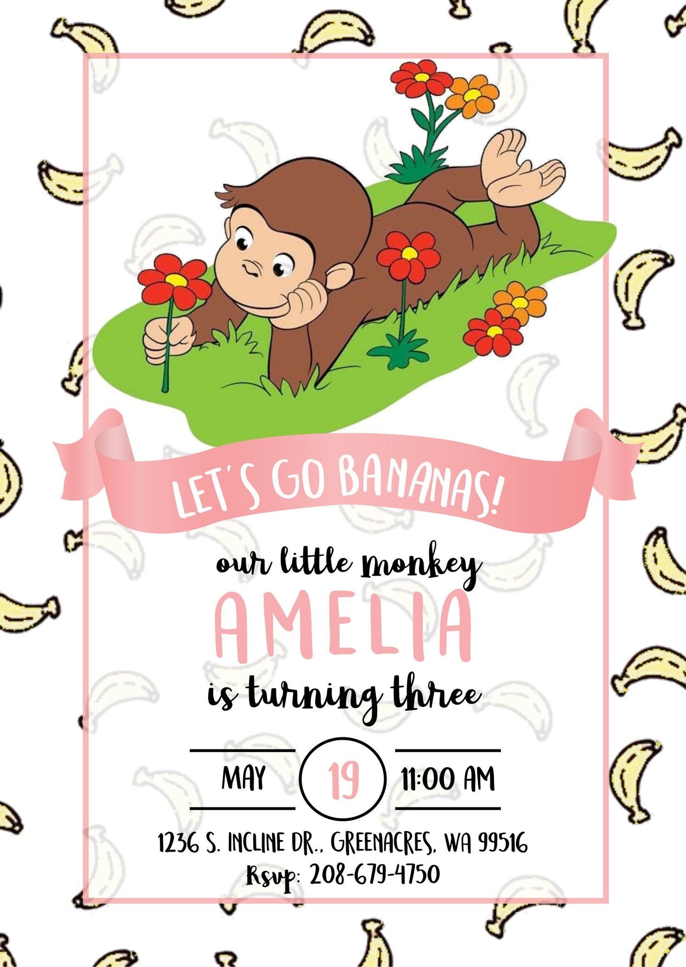 Curious George Birthday Invite