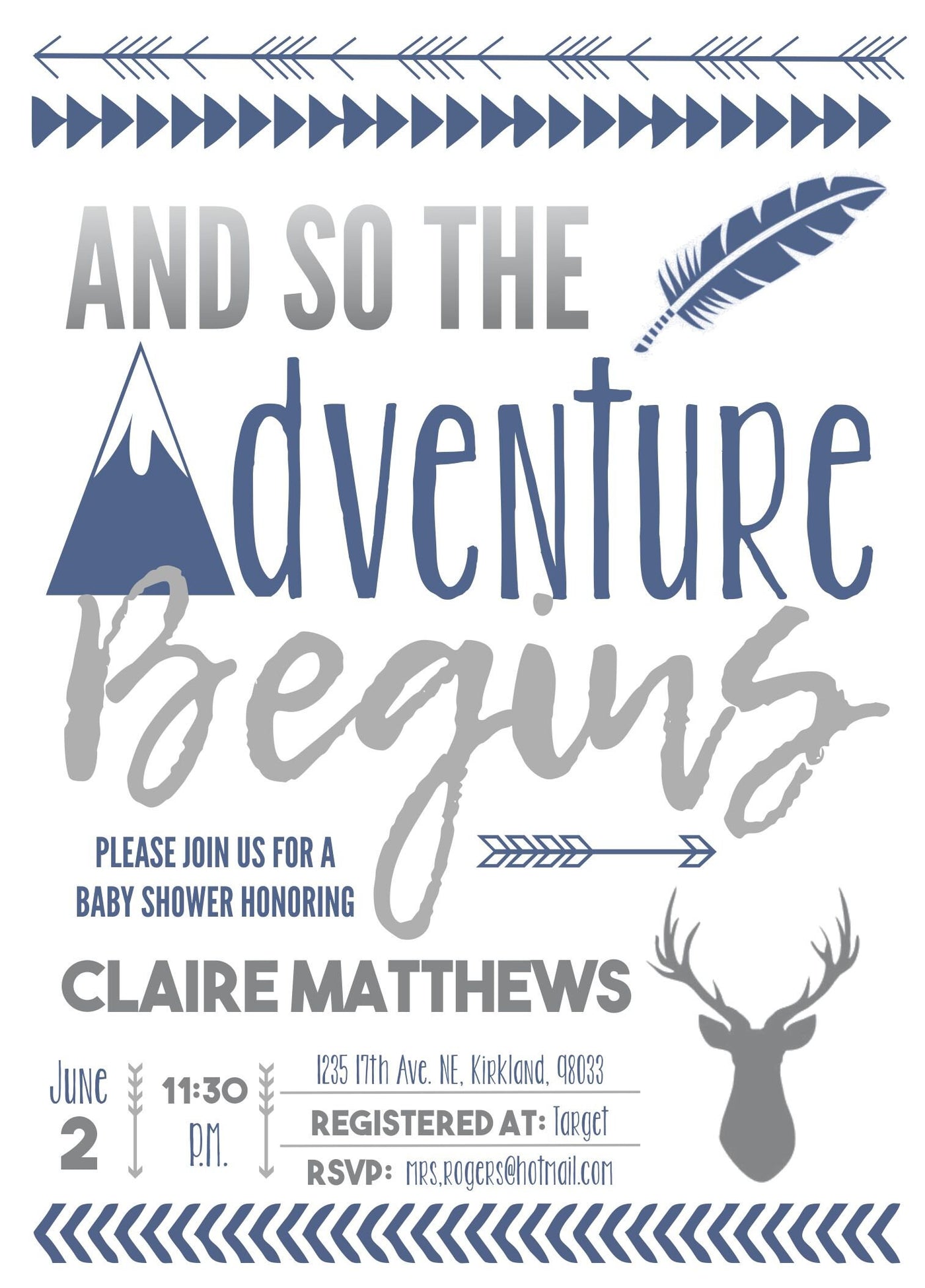 Boy Baby Shower Invite, And so the Adventure Begins, Adventure Baby Shower, Adventure awaits Invite, mountain Baby shower Invite, Boy