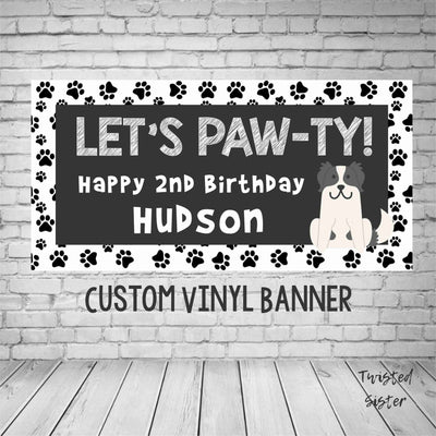 Puppy Birthday Banner, Puppy Party Decor, Doggy Birthday, Puppy Party Banner, Birthday Banner Outdoor Banner, Dog Birthday Banner, Puppy Dog