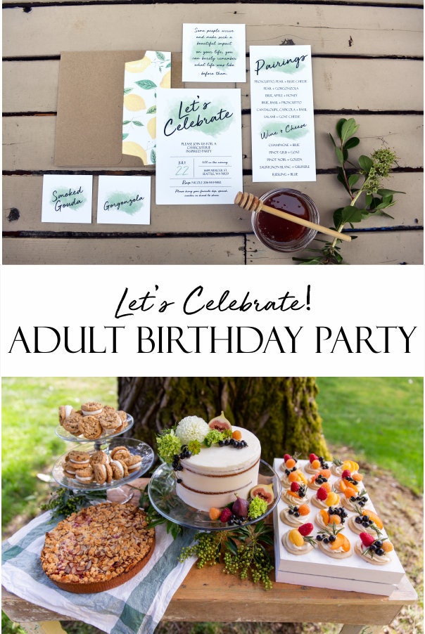 Adult Birthday Invitation, Thirtieth birthday invite, Dinner Party Invite, Adult Birthday Invite, 30th Birthday Invite, Thirty, 40th, 50th