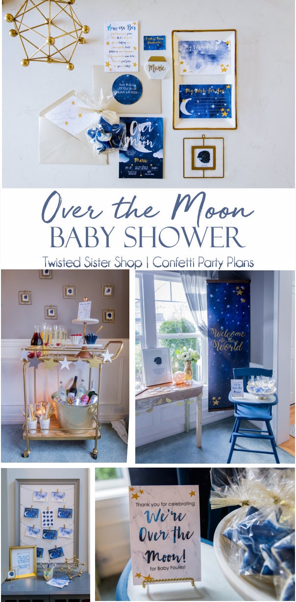 Baby Shower Wishes for Baby, Baby Shower Wishing Well, Baby Shower Wishes, Baby Shower Wish Cards, Wish Tree, Over the Moon, Twinkle Twinkle