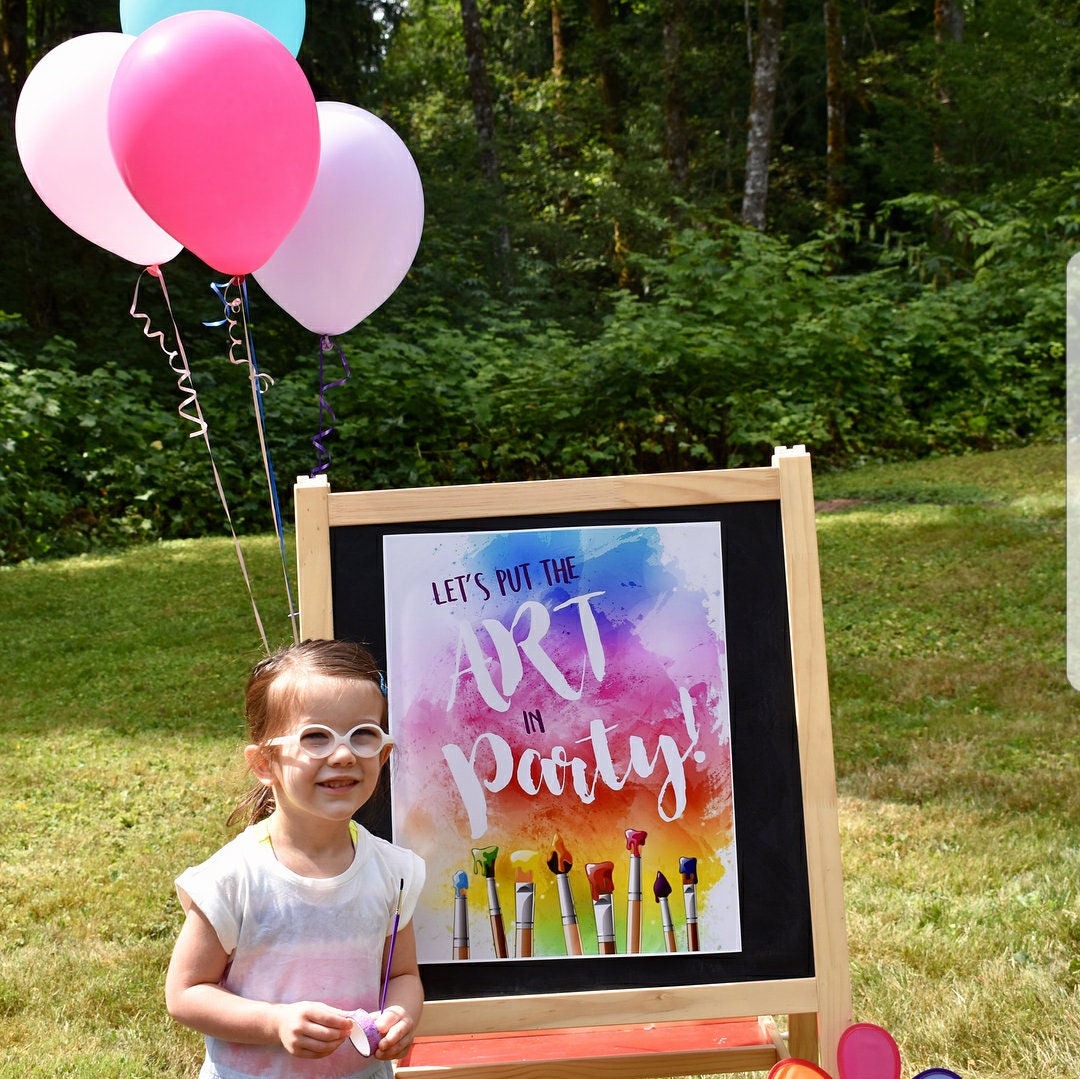 Paint Party Decor, Art Party Decorations, Paint Party Sign, Art Birthday Party, Art Party Decor, Watercolor Paint Party, Art Paint Party