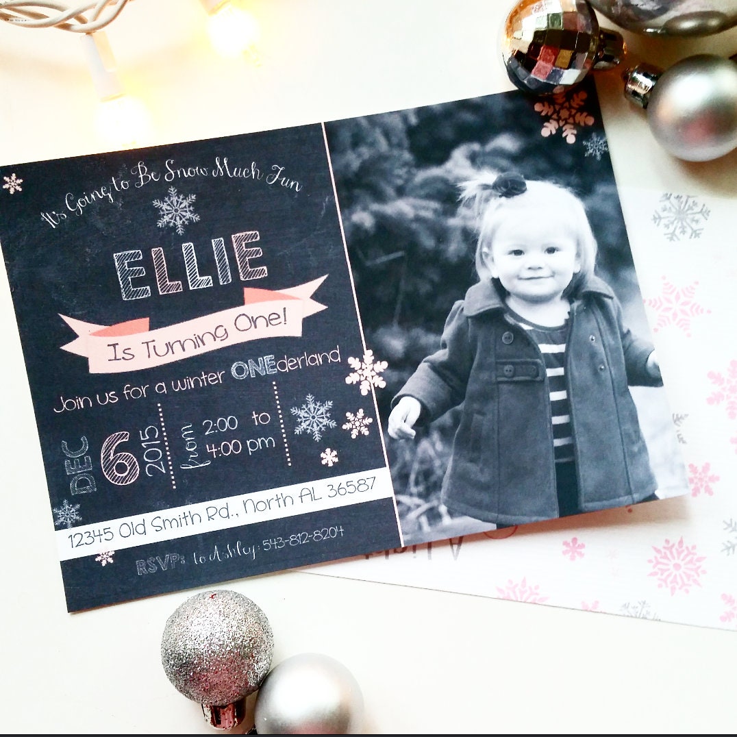 Winter ONEderland Birthday Invite