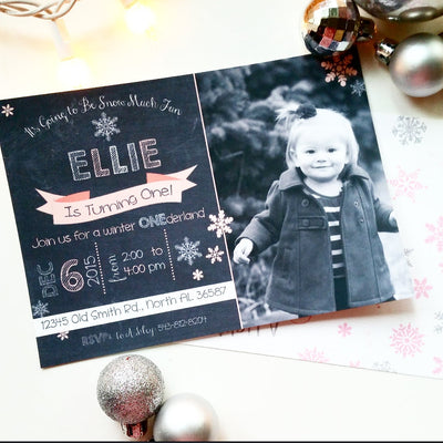 Winter ONEderland Birthday Invite