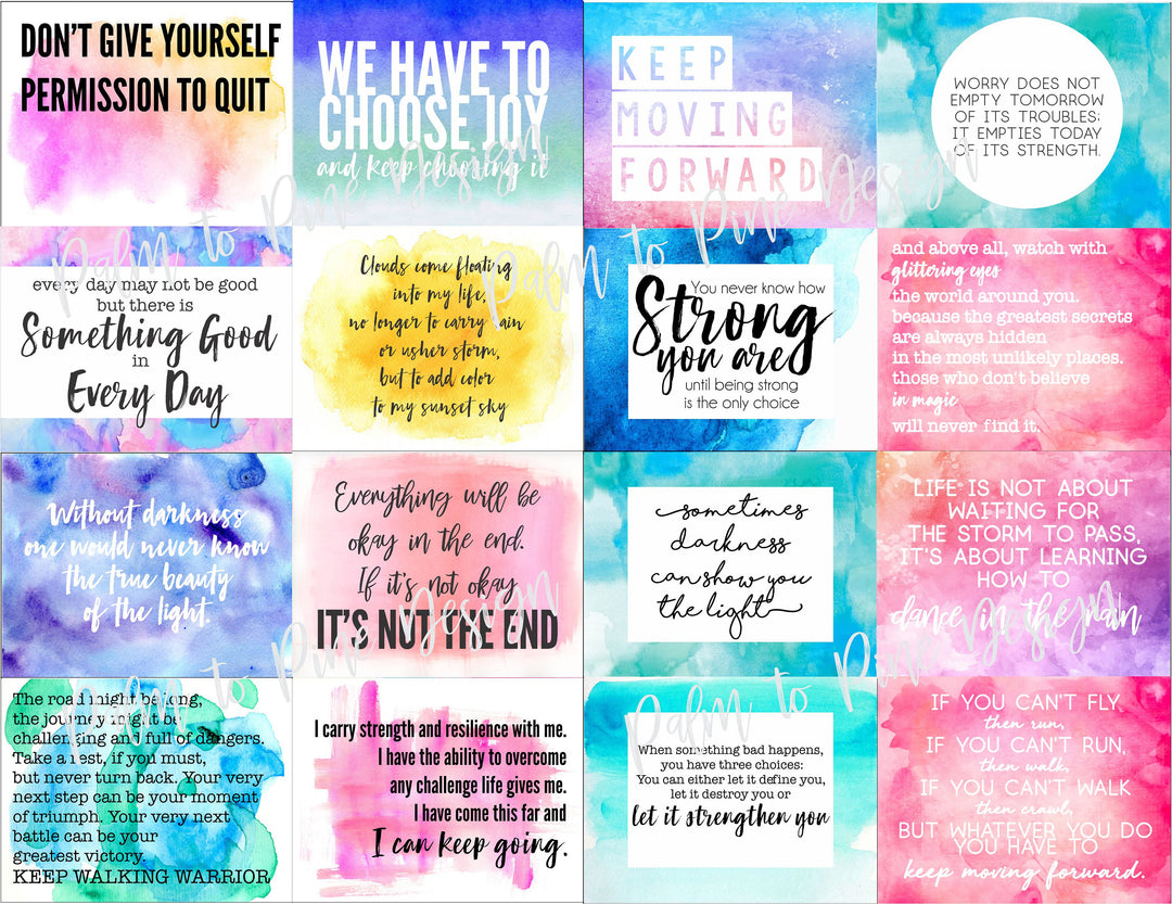 Motivational Quote Cards – Palm to Pine Design for Free Printable Motivational Cards Pdf