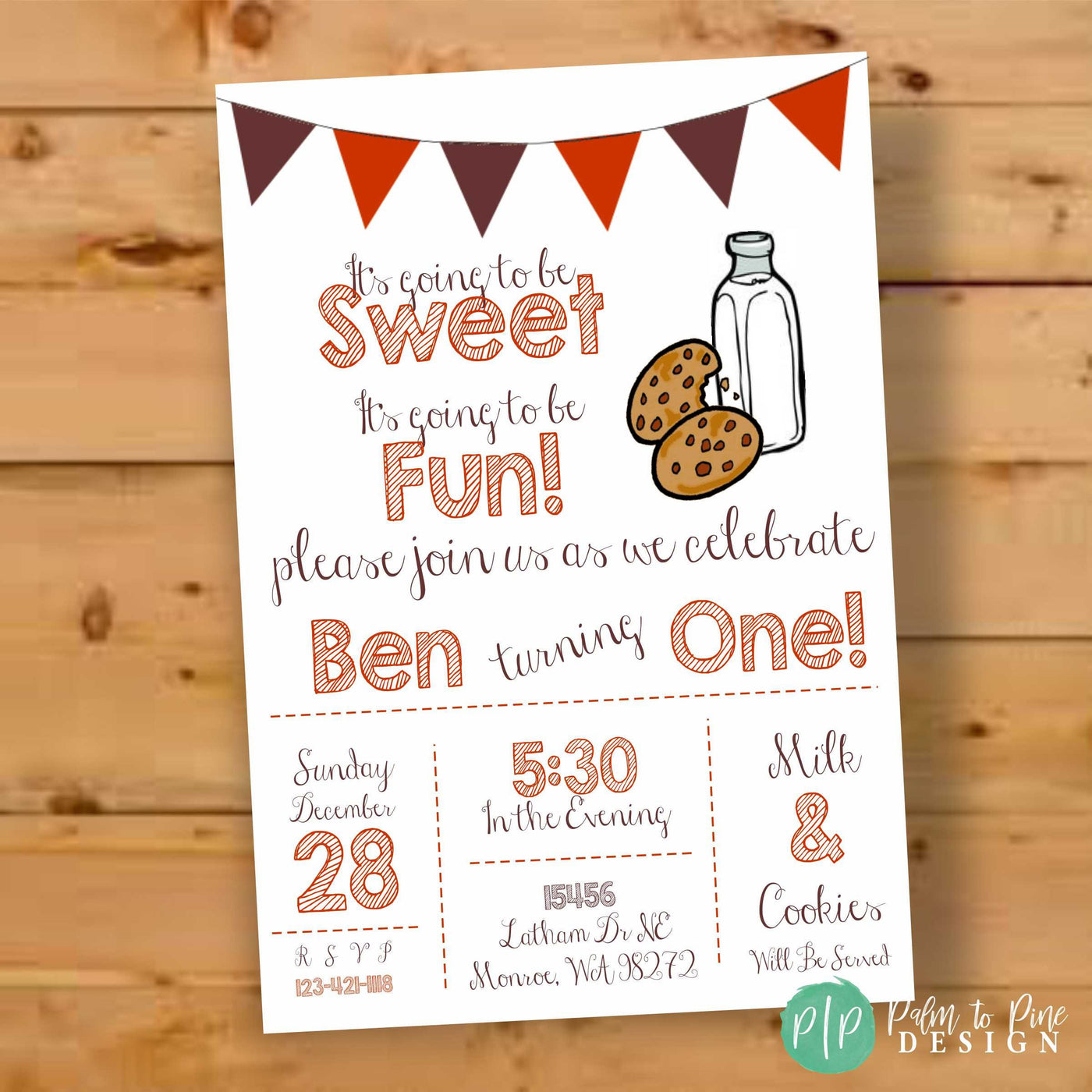 Milk and Cookies Birthday Invitation, Milk and Cookies Party, Milk and Cookies Birthday Party Invite, Cookie Party Invite, First Birthday