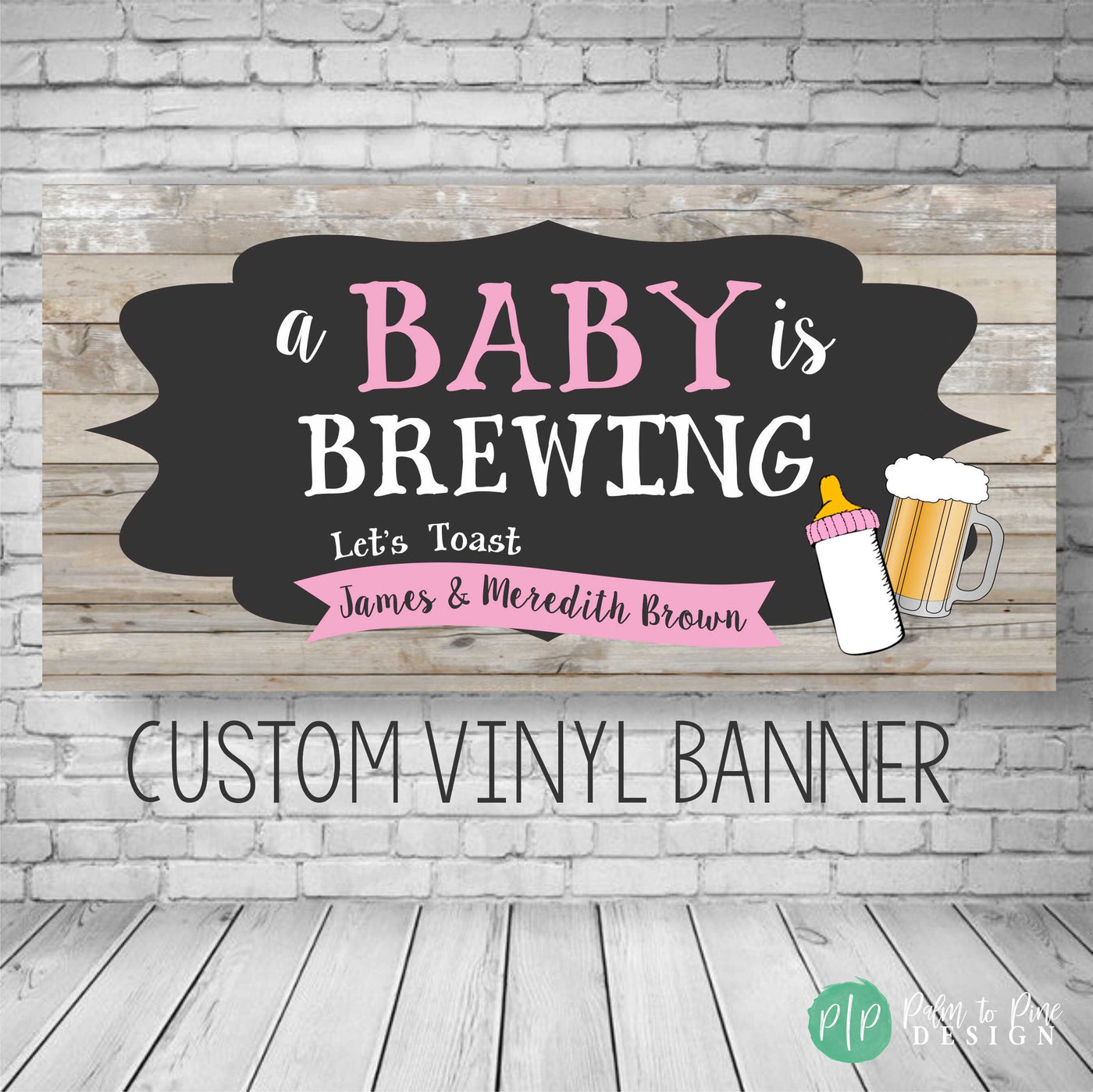 A Baby is Brewing Banner, Beer Baby Shower Decor, Beer Baby Shower, co ed baby shower banner, co ed baby shower decor, outdoor banner, Retro