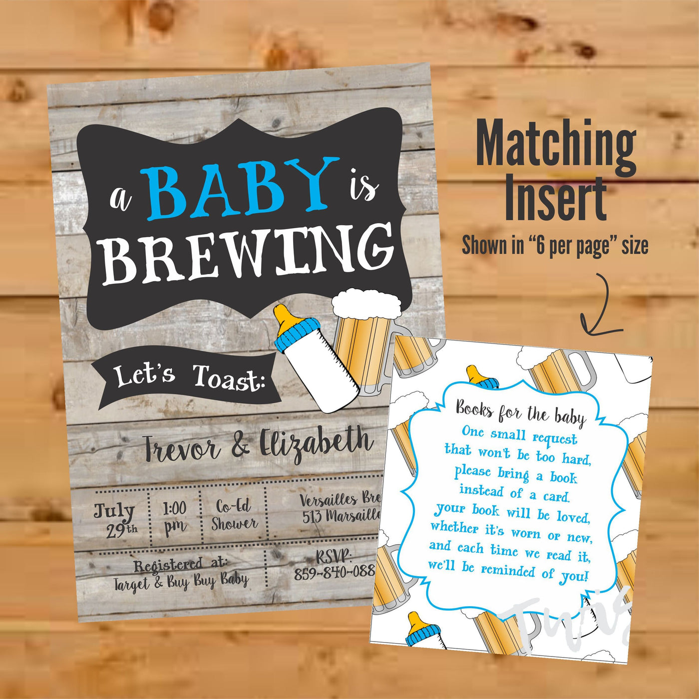 A Baby is Brewing Invitation, Beer Baby Shower Invitation, Beer Baby Shower, co ed baby shower invitation, co ed baby shower invite, retro