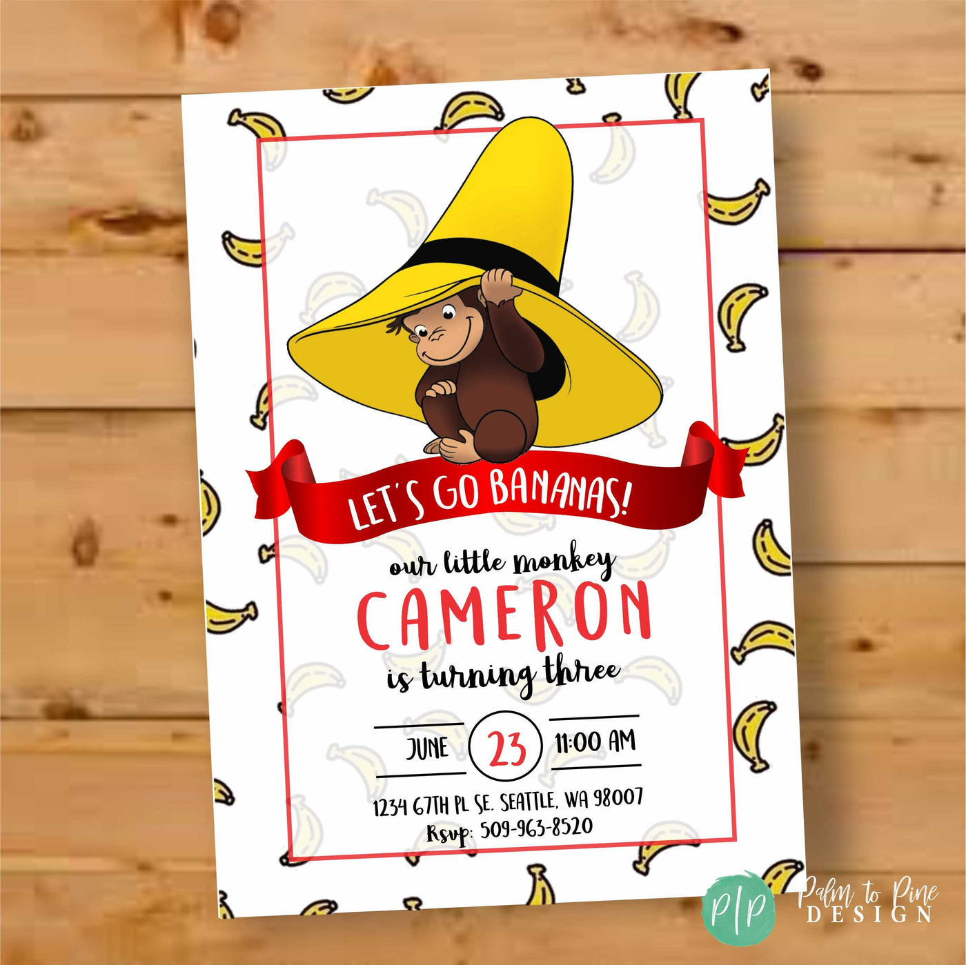 Curious George Birthday Invite