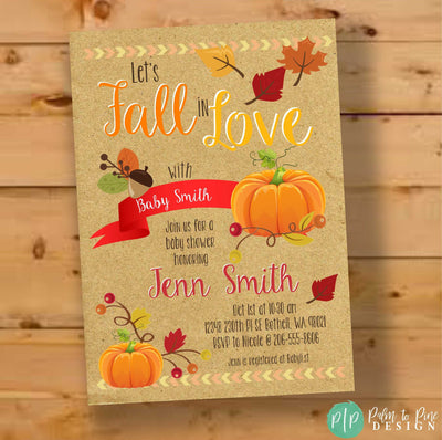 Fall in Love Baby Shower Invitation