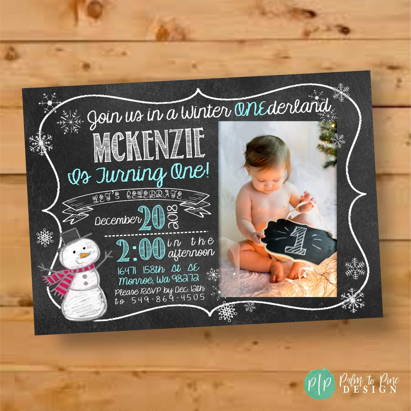 Winter ONEderland Birthday Invite