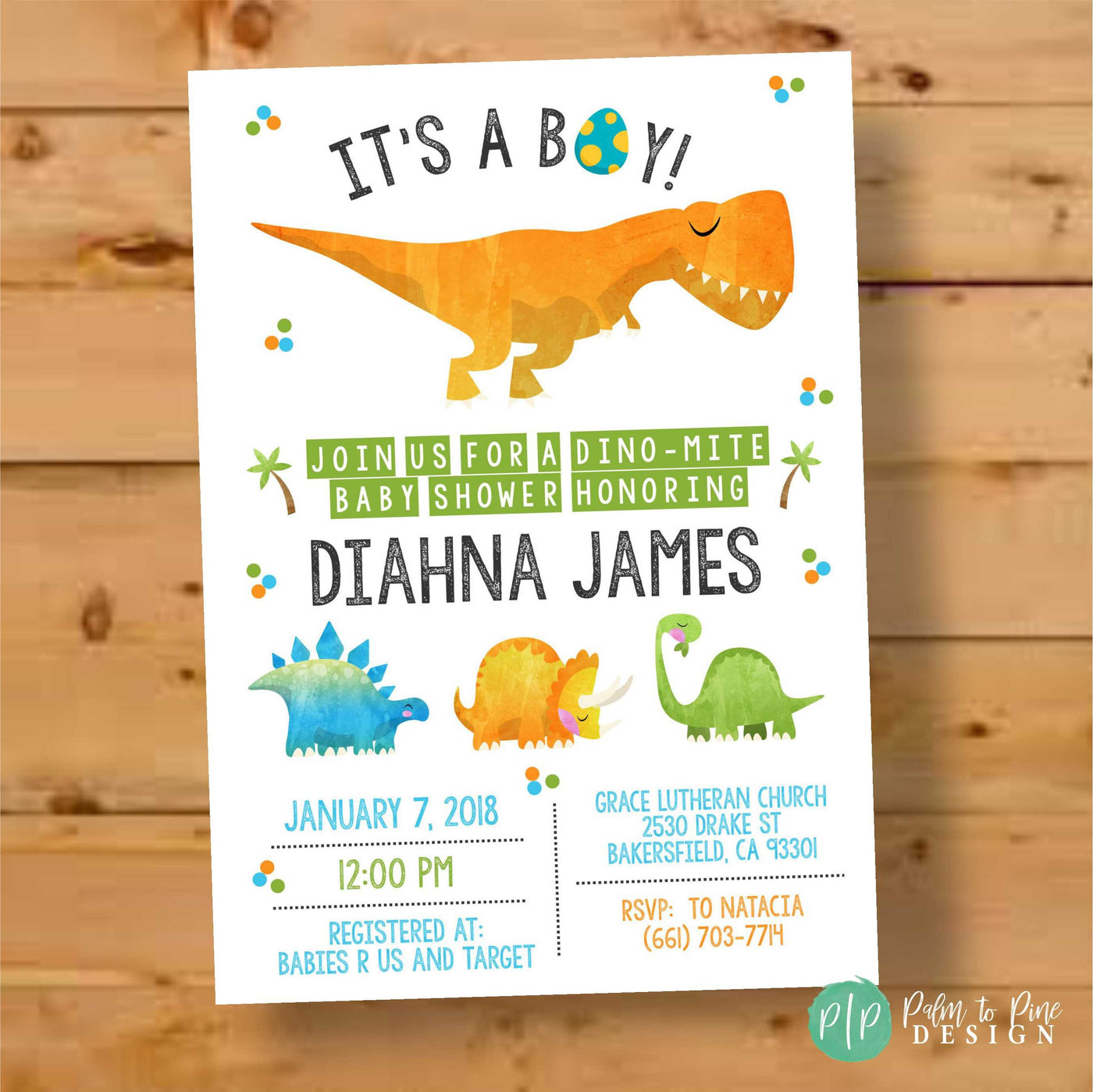 Dinosaur Baby Shower Invite, Dinosaur Baby Shower Invitation, Dino Baby Shower, T-Rex Baby Shower Invite, Dinosaur Invite, Dinosaur Party