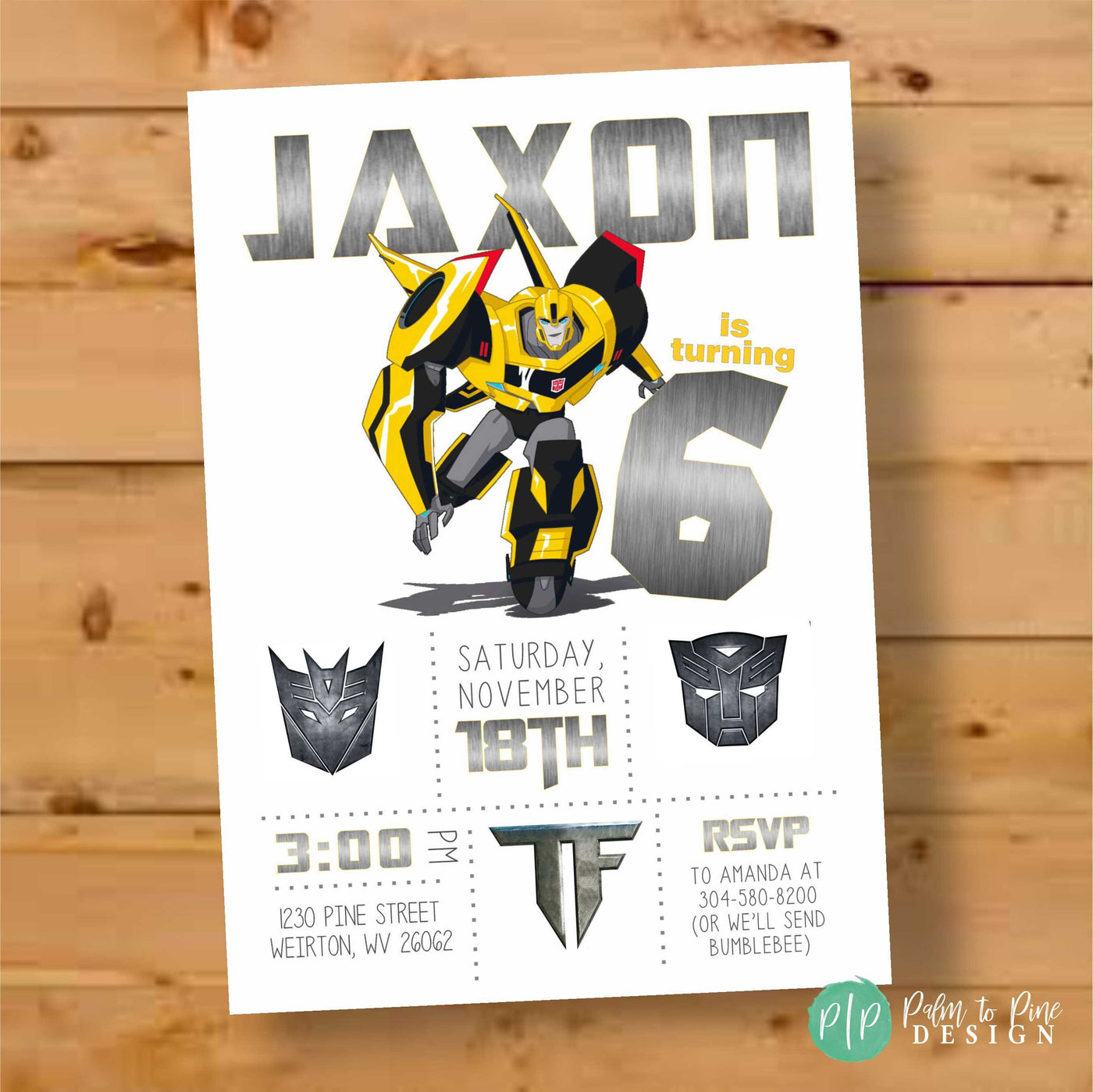 Transformers Birthday Invitation