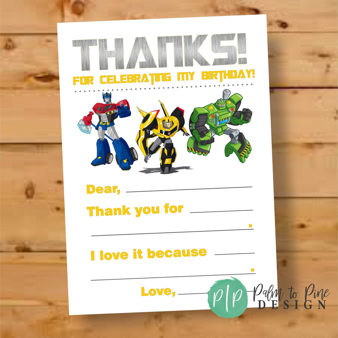 Transformers Birthday Invitation – Palm to Pine Design, image size:1080x1080