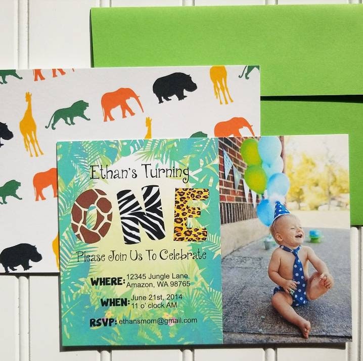 Jungle Themed Birthday Invite