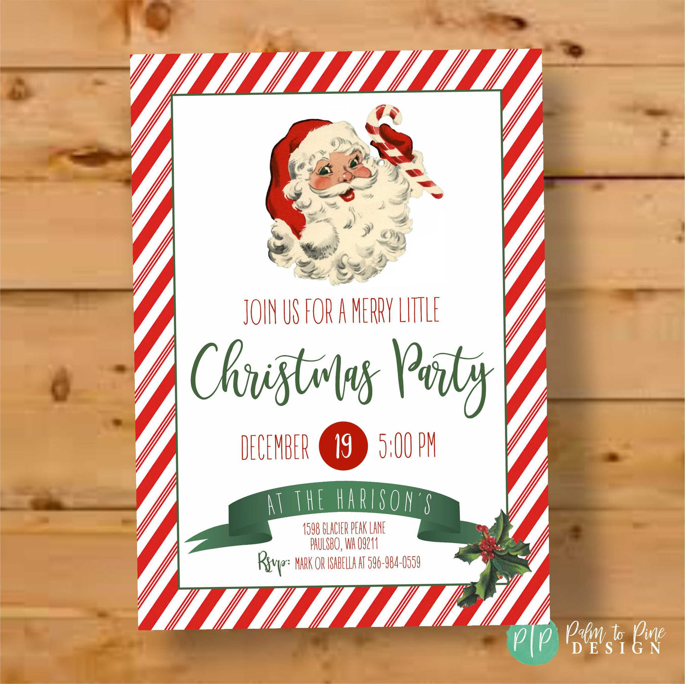 Vintage Christmas Party Invite