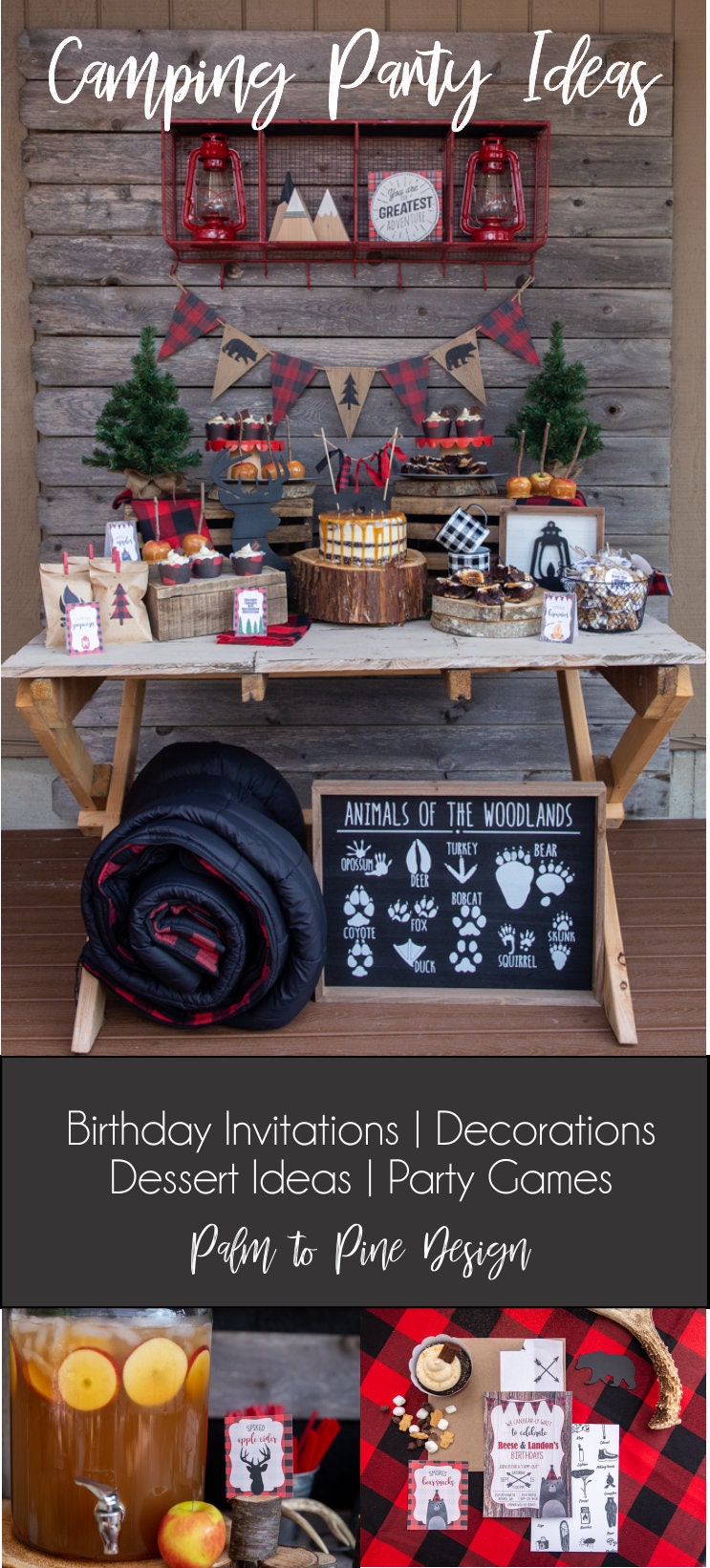 Buffalo Plaid Thank You Card, Lumberjack Birthday Thank you card, Camping Party Thank You Card, Kids birthday thank you card, boy thank you