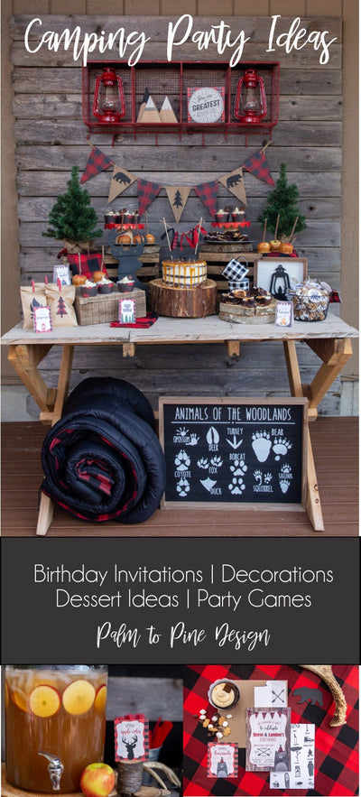 Buffalo Plaid Thank You Card, Lumberjack Birthday Thank you card, Camping Party Thank You Card, Kids birthday thank you card, boy thank you