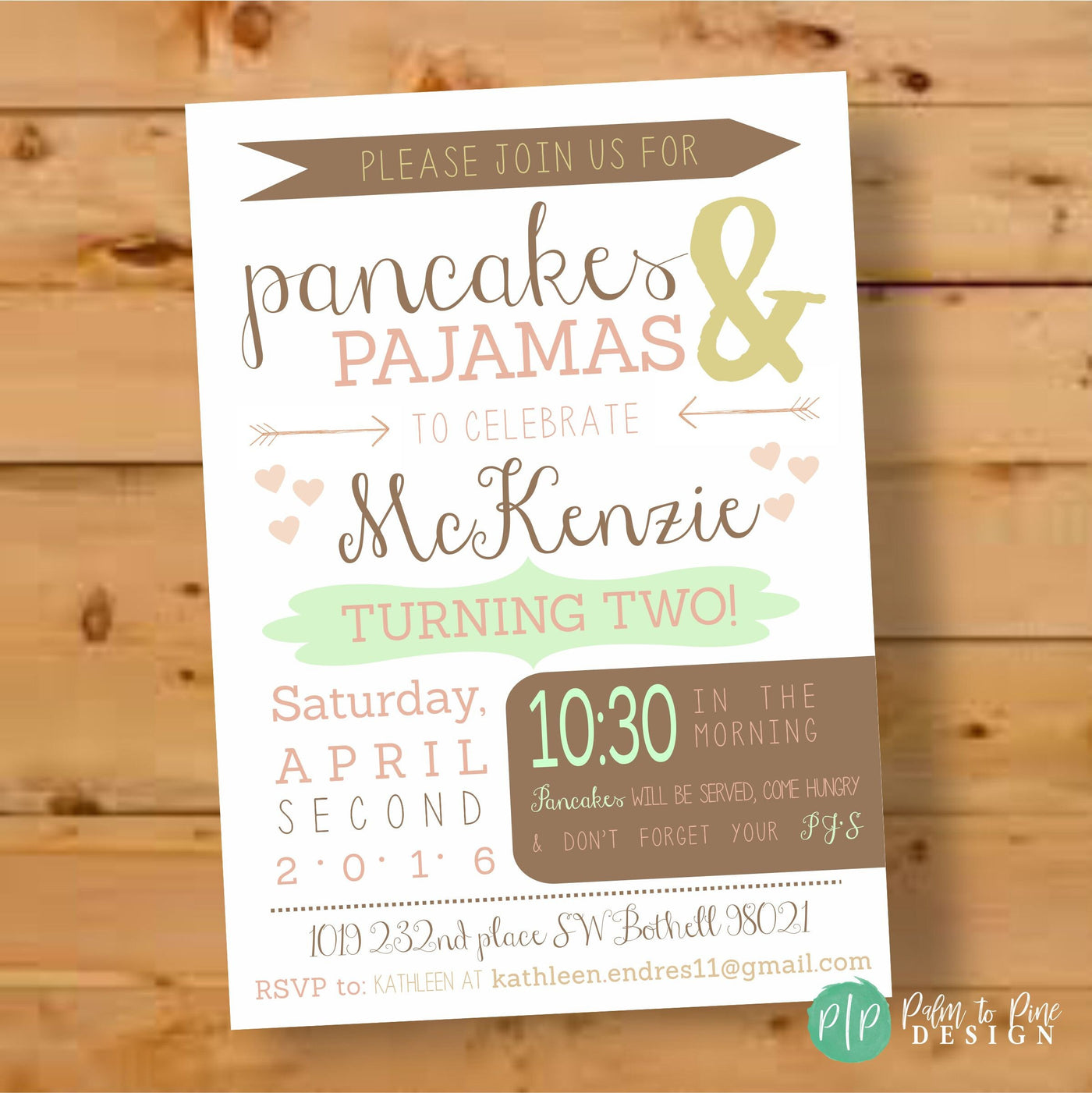 Pancakes and Pajamas Birthday Invitation, Pajamas & Pancakes Birthday Invite, Pancakes and PJ's Birthday, Birthday Invitation, Pajamas Bday