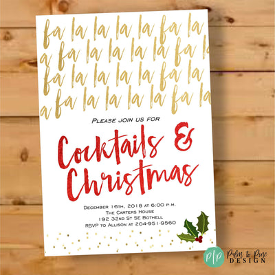 Christmas Cocktails Party Invitation