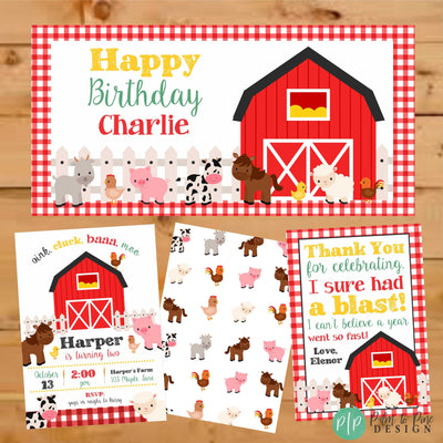 Farm birthday invitation, Barnyard birthday invitation, Farm Animal Birthday, Farm Birthday Party, Farm Party Boy, Farm Invite Girl, 2nd