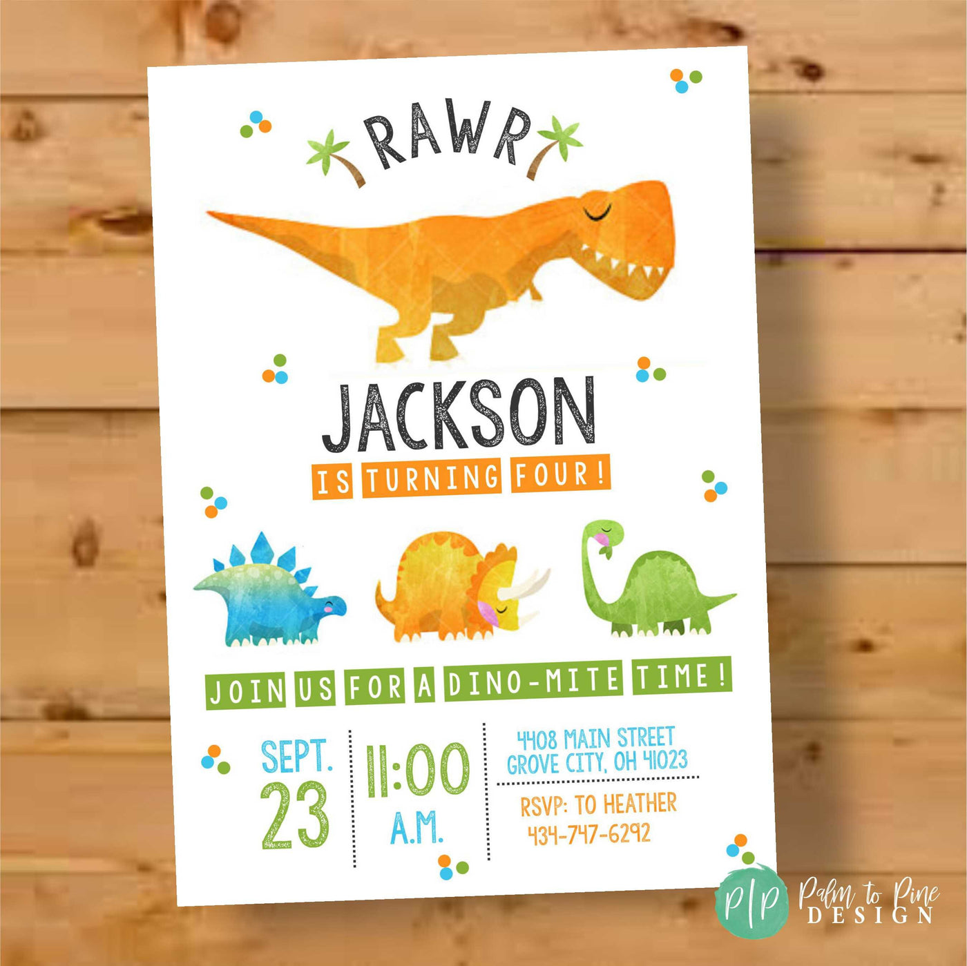 Dinosaur Birthday Invite, Dinosaur Birthday Invitation, Dinosaur Birthday Party, T-Rex Birthday Invite, Dinosaur Invite, Dino Birthday Party