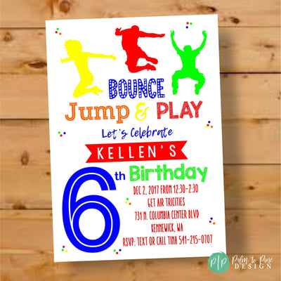 Jump Birthday Invitation, Trampoline Party Birthday Invite, Jump Invite, boy birthday, Trampoline Birthday Invite, Bounce House Party Invite