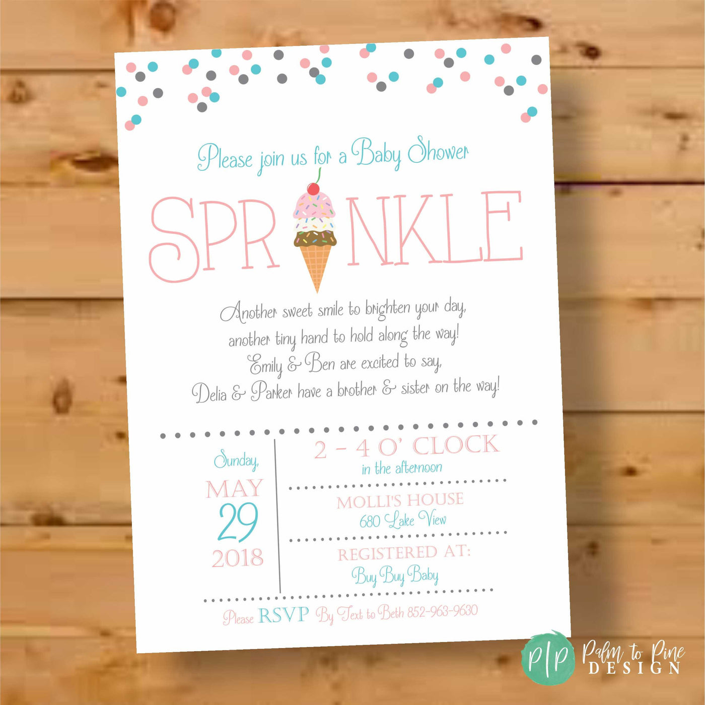 Ice Cream Sprinkle Baby Shower Invitation, Sprinkle Invitation, Ice Cream Sprinkles Invite, Gender Neutral Baby Shower Invite, Baby Shower
