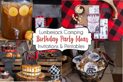 Camping Birthday Invitation, Buffalo Plaid, Lumberjack Birthday, Camping Party Invite, Lumberjack Invitation, Woodland Birthday, Wild One
