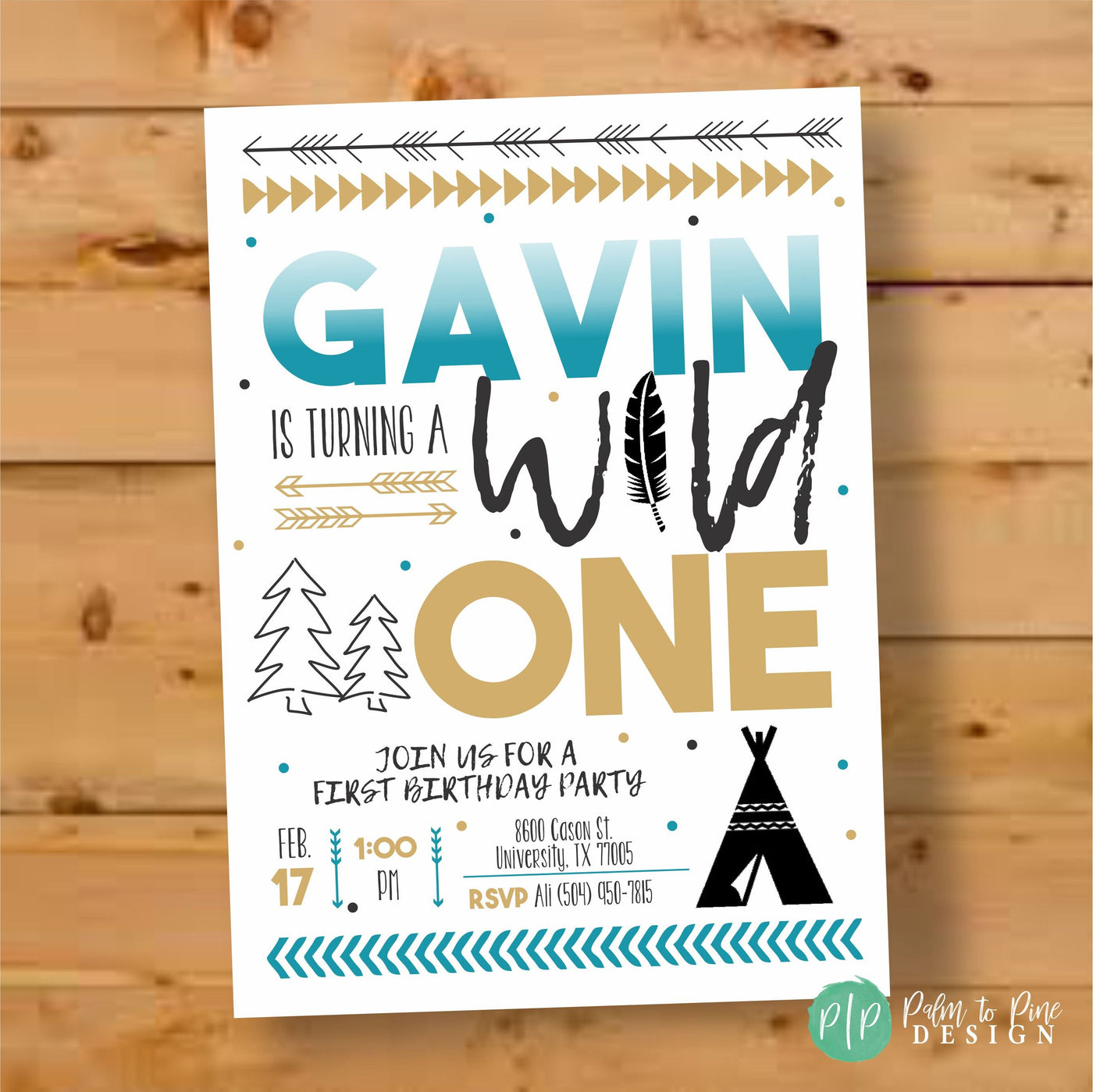 Wild One birthday Invite, wild and one, 1st Birthday Invite Boy, tribal wild one, boho boy first birthday invite, wild one, Boy Adventure