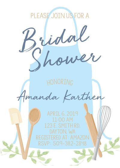 Cooking Bridal Shower Invites, Stock the Kitchen Shower, Kitchen Bridal Shower Invitation, baking bridal shower, Apron Whisk, Kitchen Shower