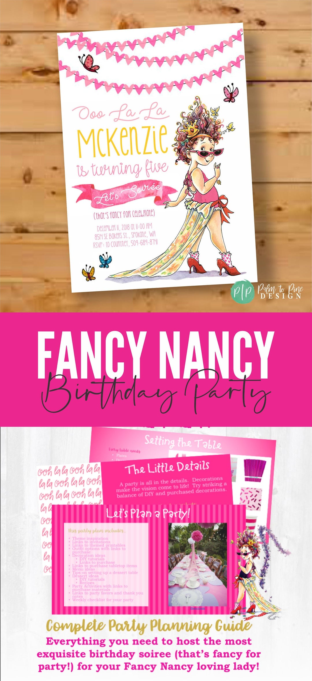 Fancy Nancy Birthday Invite – Palm to Pine Design for Free Printable Fancy Nancy Birthday Invitations