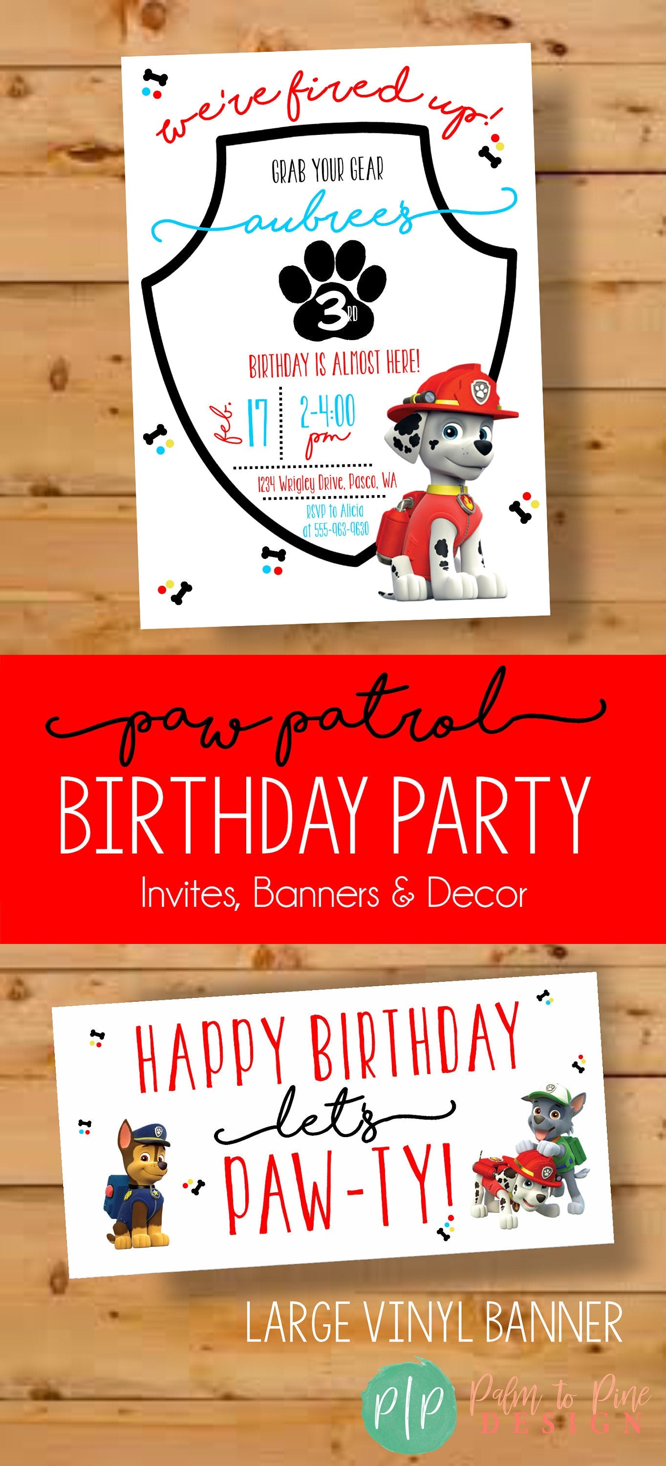Paw Patrol Birthday Banner – Palm to Pine Design paw-patrol-birthday-banner-palm-to-pine-design