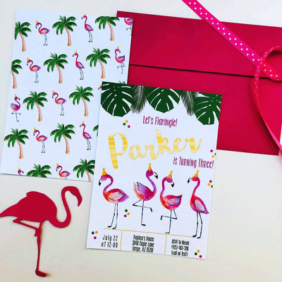 Flamingo Invitation, Flamingo Party Invite, Let's Flamingle Invite, watercolor, Flamingo Birthday Invite, Let's Flamingle Party, Tropical