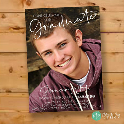 High School Graduation Party Invitation, Graduation Party Invitation, high school graduation party invitations, Graduation Announcement Male