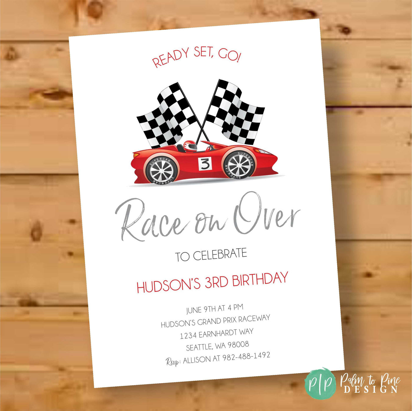 Race Car Invitation, Race Car Birthday, Car Birthday Party Invitation, Two Fast Birthday Invitations, Car invite, Boy Birthday Invite, 3rd