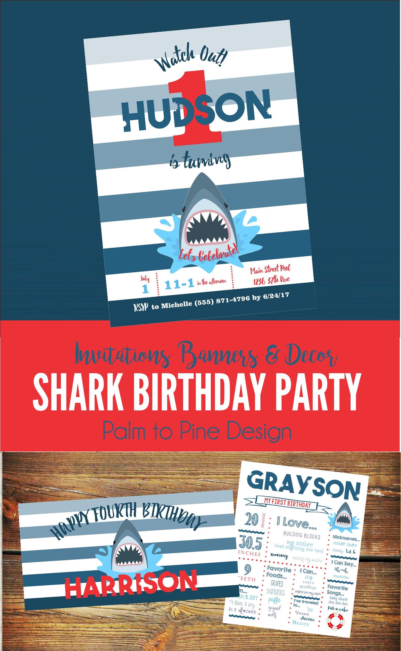 Shark birthday invitation, shark party invitations, Shark Invite, shark birthday, Shark Pool Party, jaws birthday, jaws party, shark party