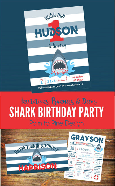 Shark birthday invitation, shark party invitations, Shark Invite, shark birthday, Shark Pool Party, jaws birthday, jaws party, shark party